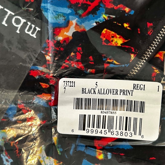 NEW PHOTOS! PANTS, BLACK MULTICOLOUR, SIZE 5, VISCOSE SOFT FABRIC, FRONT FLY, - Picture 3 of 16